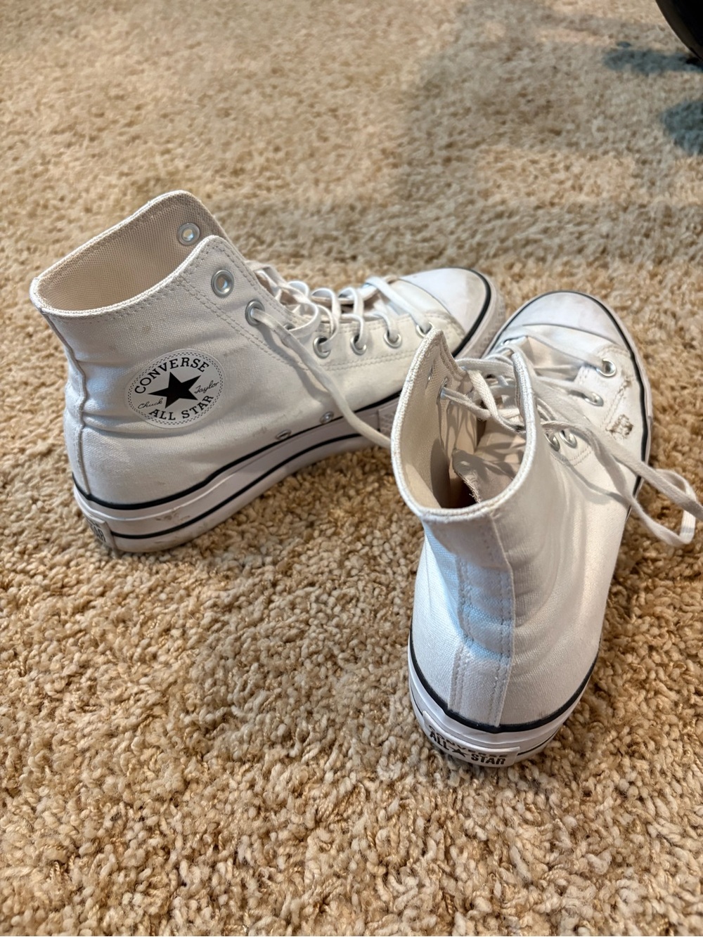 Converse White High Top Canvas Sneakers